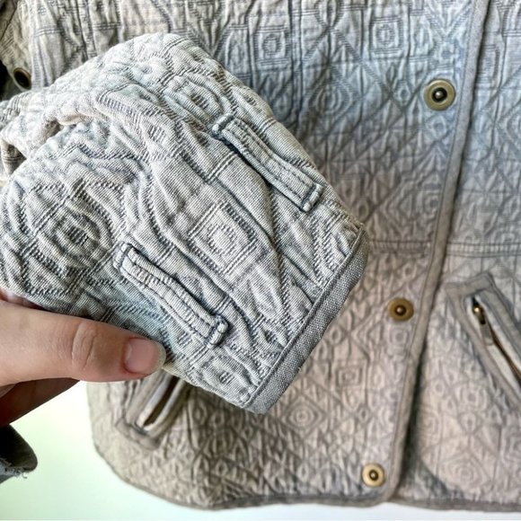 Free  People Chambray Moto Jacket Blue Denim Size Small - Picture 7 of 10